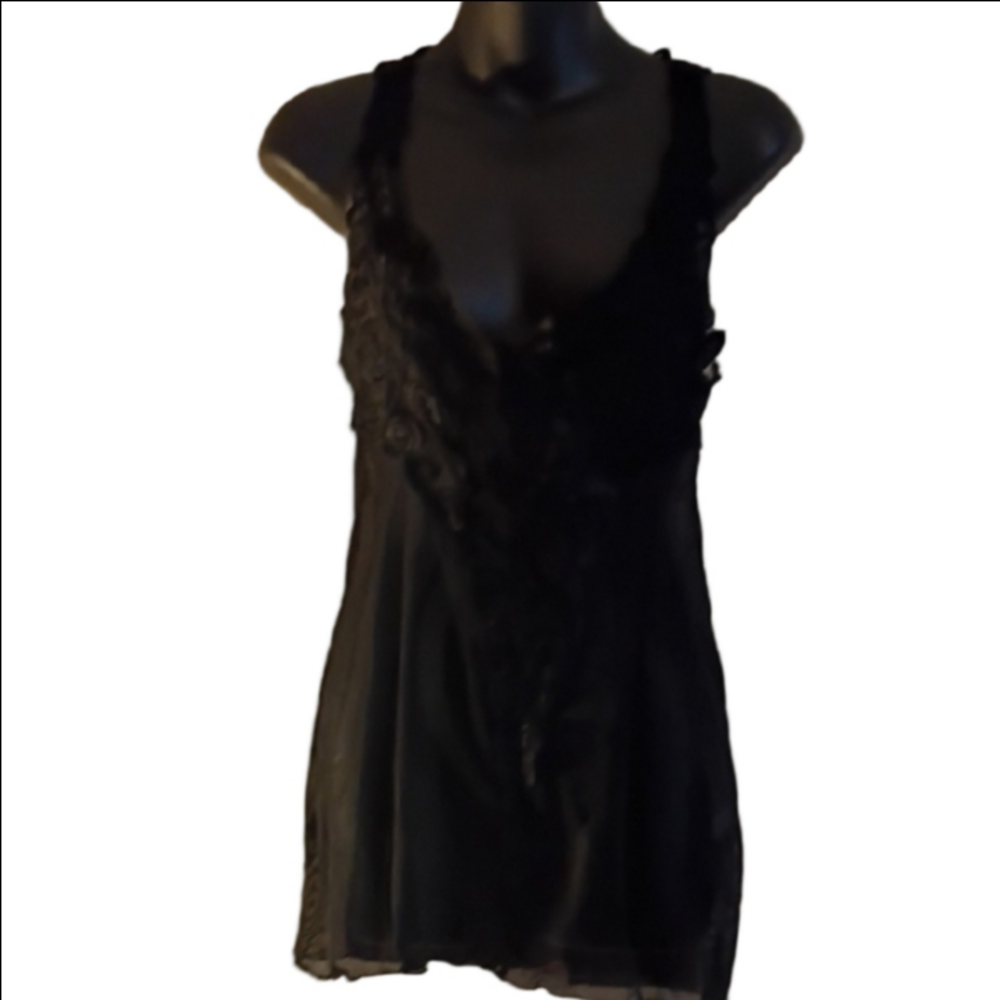 Elegant Black Lace Chemise By Oh La La Cheri. Side Large. Whimsy Goth.